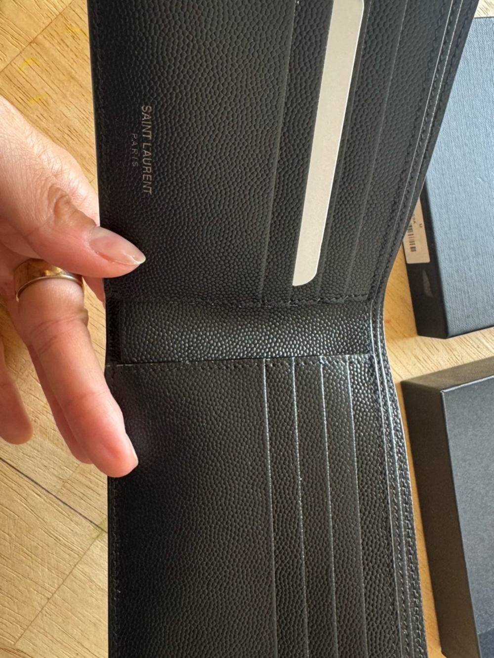 Saint Laurent Black Grained Leather Wallet with Black YSL Monogram - Picture 3 of 6